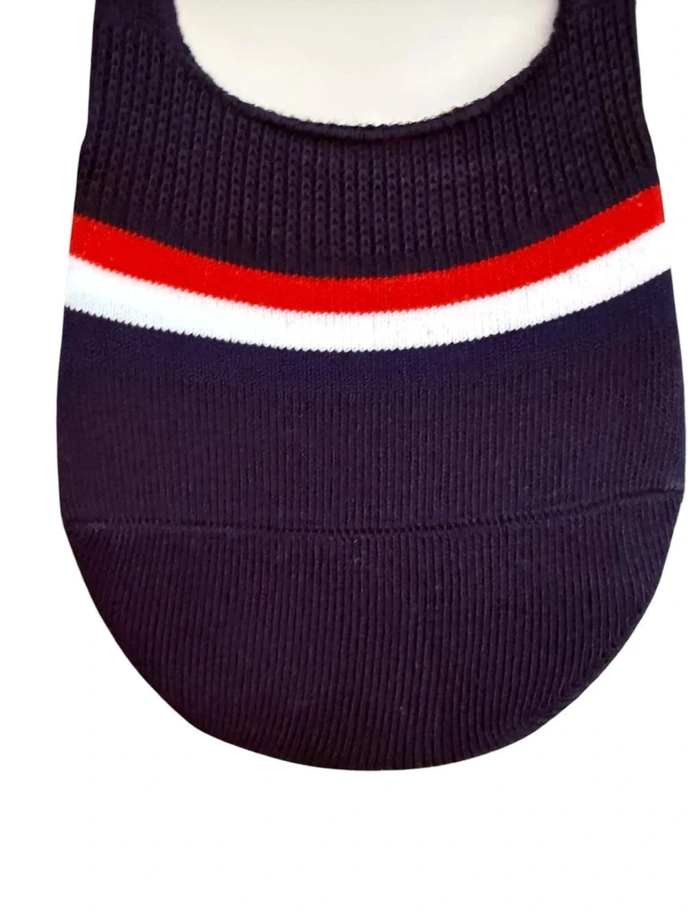 2 Pair Thom Browne Outlet Men’s No-Show Liner Socks with Signature Stripe
